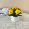 Novas 5 Cravos Médio Rosca Pequeno Vasado Bonsai Venda Direta Decoração de Mesa Doméstica Enfeites Alto Artificial