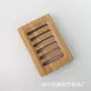 Caja de jabón de madera de bambú soporte para jabón de bambú bandeja para jabón caja de almacenamiento de baño de bambú con drenaje caja de bambú