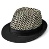Chapéus Masculinos, Chapéus de Palha para Proteção Solar de Verão, Chapéus Trançados para Meia-Idade e Idosos, Chapéus de Pai para Uso Externo, Chapéus Estilo Jazz Britânico para Primavera e Outono