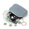 Cartera Pequeña de Cremallera Portátil Moda Femenina Linda Color Sólido Mini Bolso Pequeño Almacenamiento Llave Tarjeta de Identificación Moneda Monedero