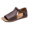 Sandalias Romanas de Color Sólido de Moda Versátiles para el Hogar y el Exterior, de Verano 2026, Estilo Nuevo, Punta Cuadrada, Punta Abierta, Planas Bajas