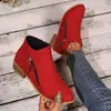 Botas de exportación para mujer talla grande, zapatos de mujer, botas Martin, botines nuevos de caña baja con cremallera, botas de gamuza lateral para mujer, marca independiente, tacones gruesos