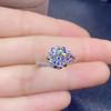 Anillo Abierto de Diamante Completo de 2 Quilates Ocho Corazones y Ocho Flechas Chapado PT950 Simulación Diamante Mosan Importado Celebrante Femenina Venta en Vivo en Línea