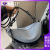 Bolso croissant de costura de diseño nicho, bolso pequeño 2024 nueva moda retro, bandolera para ir al trabajo, bolso dumpling de hombro