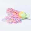 Cubeta de Gomas para el Cabello de Dibujos Animados, 300 Piezas, Directo del Fabricante, Bandas Elásticas Altas Desechables de Colores para Niños, Suaves con el Cabello