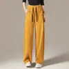 Pantalones deportivos casuales grises de cintura alta, sueltos, rectos, para mujer, nuevos de primavera y otoño 2026, pantalones de pierna estrecha y ancha