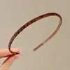 Diadema con Estampado de Leopardo Color Café Textura Mate Carey Estilo Nuevo Versión Coreana Uso Diario Básico Diadema Dentada para Lavarse la Cara y Sujetar el Cabello