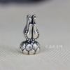 Thai Silver Lotus Bergamota Prata Dura Retro Prata Esterlina Acessórios Crossing Spacer Beads Contas de Transferência Tecidas Drenagem Viva
