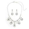 Joyería de comercio exterior directa de fábrica, collar de diamantes de imitación europeo y americano, juego de aretes, cadena de garra, joyería de moda transfronteriza al por mayor