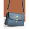 Textura de Cuero Genuino Gran Capacidad Bolso de Hombro Cruzado para Mujer Bolso Cuadrado con Relieve de Hoja Multicapa Moda Nuevo Transfronterizo