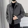 Chaqueta de plumón de invierno para hombre de comercio exterior transfronterizo, elegante cuello de solapa, chaqueta de lana a cuadros de alta gama para hombres jóvenes
