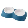 Nuevo tazón para perro tazón para gato tazón para mascota de acero inoxidable oso dos doble tazón tazón de comida para perro tazón de comida para gato plato de perro de plástico
