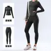 Conjunto de Yoga Novo Estilo Outono Feminino Jaqueta Curta com Zíper Emagrecedora para Corrida ao Ar Livre Pilates Fitness Conjunto de Duas Peças