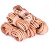 Corda de couro bovino de 3mm de espessura couro camada superior corda plana cor original diy feito à mão material de arte em couro acessórios de joalheria pulseira 5 metros
