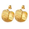 Aretes Retro Personalizados en Acero de Titanio Embosado Estilo Frío en Forma de C Simples Versátiles Elegantes Aretes que no se Desvanecen Nuevos Aretes