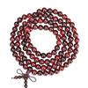 Pulseira pequena de madeira Rosewood africana antiga, folha pequena, contas de sândalo vermelho da Zâmbia, 108 contas, como rosewood indiano