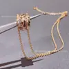 Collar de Hueso de Serpiente, Collar de Serpiente Bao Ge Ling, Cabeza y Cola de Serpiente Completamente Diamantadas en Oro V, Cadena para Clavícula de Oro Rosa 18K con Artesanía de Precisión CNC