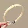 Diadema de corona alta estilo coreano, diadema de borde ancho, diadema para lavarse la cara con dientes, accesorio para el cabello de tela a cuadros de alta gama