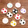 Accesorios de joyería de aleación personalizados de varios colores, europeos y americanos, transfronterizos, equipamiento deportivo, colgantes de fútbol grandes, medianos y pequeños con charm de esmalte