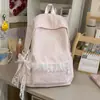Mochila INS Style Harajuku para Menina do Ensino Médio Mochila Xadrez Leve para Menina Alta Aparência Acabamento em Renda Versátil Mochila de Duas Alças
