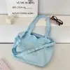 59261 Bolsa de Lona para Estudiantes Mujer 2025 Nueva Tendencia Coreana Bolso Tote con Letras Bolsa de Compras Casual Gran Capacidad