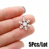 Joyería Transfronteriza Europea y Americana Lujo Accesible para Mujer Colgante de Copo de Nieve Invernal Electrochapado Cadena para Clavícula de Acero Inoxidable Accesorios DIY Venta al por Mayor