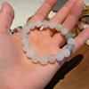 Pulsera Nueva China Tianshan Cui para Mujer Moda Cuerda Elástica Anillo Único Perla de Agua Dulce Verde Blanco Cuentas Redondas Pulsera Nicho Venta al por Mayor