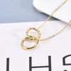 Collar de acero de titanio con hebilla de doble anillo, temperamento ins, diseño de nicho de lujo ligero, cadena de clavícula simple que combina con todo para mujer