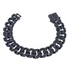 Joyería Estilo Rap Diamante de 15 mm Forma de Diamante Tres Filas Cierre de Resorte de Diamante Collar de Diamantes de Colores Personalizado de Moda para Hombre Cadena Cubana Resistente Hip-Hop