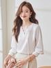 Diseño Sentido Nicho Gasa Camisa Blanca de Mujer 2024 Nuevo Estilo Pequeña Moda Estilo Occidental Ropa de Negocios Camisa Top
