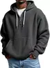 Sudadera con Capucha de Waffle Pesado Estilo Americano Transfronteriza para Hombre, Hombro Caído, Corte Holgado, Color Sólido, Chaqueta Deportiva Casual para Hombre