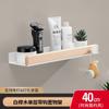 Toallero de baño de madera maciza, estante de almacenamiento para baño sin perforaciones, toallero de baño de nogal montado en la pared, almacenamiento