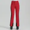 Nuevos pantalones de esquí para mujer, corte ajustado, a prueba de viento, impermeables, engrosados, cálidos, elásticos, deportivos, pantalones de esquí de comercio exterior para mujer