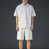 Traje Casual para Hombre, Nuevo Estilo de Verano, Conjunto Completo de Ropa para Hombre de Alta Gama, Holgado, de Manga Corta tipo Polo y Shorts, que Luce Atractivo