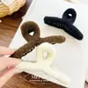 Pinza de Pelo Grande de Felpa con Forma de Cruz de Moda para Otoño e Invierno, Pasador Elegante para Recogidos en la Parte Trasera de la Cabeza, Pinza de Tiburón Accesorio para el Cabello al por Mayor