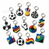 Elemento de Time de Futebol da Copa do Mundo de 2026 Borracha Macia de PVC Chaveiro Criativo de Desenho Animado Pequeno Pingente Ímã de Geladeira Personalizado