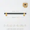 Maçaneta moderna minimalista para porta de guarda-roupa, nova maçaneta de tubo quadrado dourado listrada escovada, maçaneta dourada-preta para porta de gaveta e armário