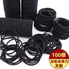 Corda de Cabeça Anel de Cabelo Preto Grosso Alta Elasticidade Durável Elástico de Cabelo Corda de Cabelo Rabo de Cavalo Jaqueta de Couro Amarrador de Cabelo Feminino