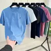 Nova Chegada! Tecido de alta tecnologia Sorona! Refrescantemente fresco e confortável! Camiseta básica masculina de manga curta, cor sólida