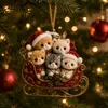 Decoraciones Navideñas de Gatito Lindo Transfronterizas Decoración Acrílica Navideña F