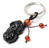 Obsidiana Cristalina de Sección Alta Una, Dos Monedas, Ojo de Tigre Pixiu Piedra Zorro Llavero, Colgante para Bolsos, Múltiples Estilos