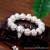 Pulseira seis palavras pulseira palavras verdadeiras homens e mulheres corajoso retrô branco prata transferência pulseira de contas redondas joias de prata atacado