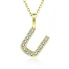 Amazon transfronteiriço novo zircônia cravejada com diamantes 26 letras do alfabeto inglês colar feminino aço titânio pingente DIY corrente clavícula