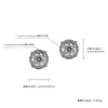 Brincos de Flor de Cobre com Zircônia Estilo Europeu e Americano, Design da Moda Tendência Personalizado, Brincos Redondos Totalmente Cravejados com Micro Zircônias para Mulheres, Item Quente Transfronteiriço