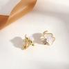 Clips para Orejas de Perlas Sin Perforaciones, Clips de Alta Gama para el Cartílago de la Oreja, Pendientes de Lazo, Elegantes Ganchos para Orejas, Pendientes Cuadrados de Lujo Ligero al Mayoreo