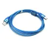 Cable de Impresión USB 2.0 de Alta Velocidad Azul de 1.5m con Puerto Cuadrado, Núcleo de Cobre Completo, Anillo Magnético, Blindaje y Cable de Datos Trenzado