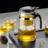 Taza Elegante Vidrio Espeso Resistente a Altas Temperaturas Juego de Té Casero Infusor de Té Separación de Té y Agua Preparación de Té con un Botón