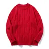 Suéter holgado de punto trenzado estilo japonés para jóvenes 2026 para hombre, Nuevo tejido de punto para pareja Otoño/Invierno de manga larga, Top de cuello redondo moderno