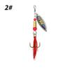 Cebo falso Luya compuesto de lentejuelas giratorias de 6 cm y 3,3 g, cebo de lentejuelas de sauce, cebo de plumas de colores, cebo de tres anzuelos, venta al por mayor