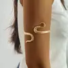 Adornos Transfronterizos Europeos y Americanos Estilo Étnico Aleación Brazalete Abierto Espiral Estilo Punk Forma de Serpiente Forma Geométrica Brazalete Largo Brazalete para el Brazo